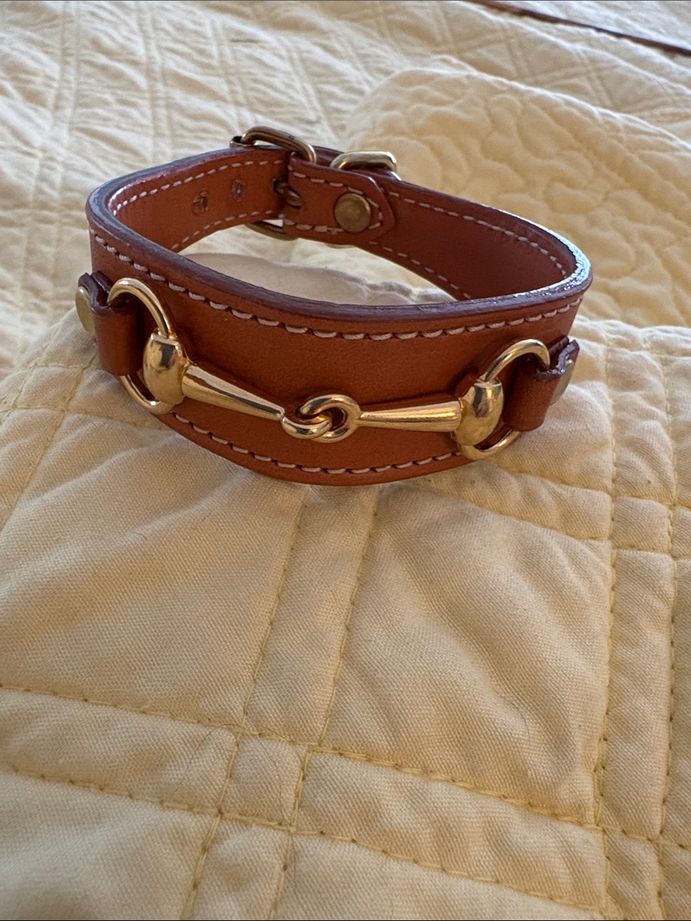 Men's Leather Bit-Detail Bracelet in Brown
